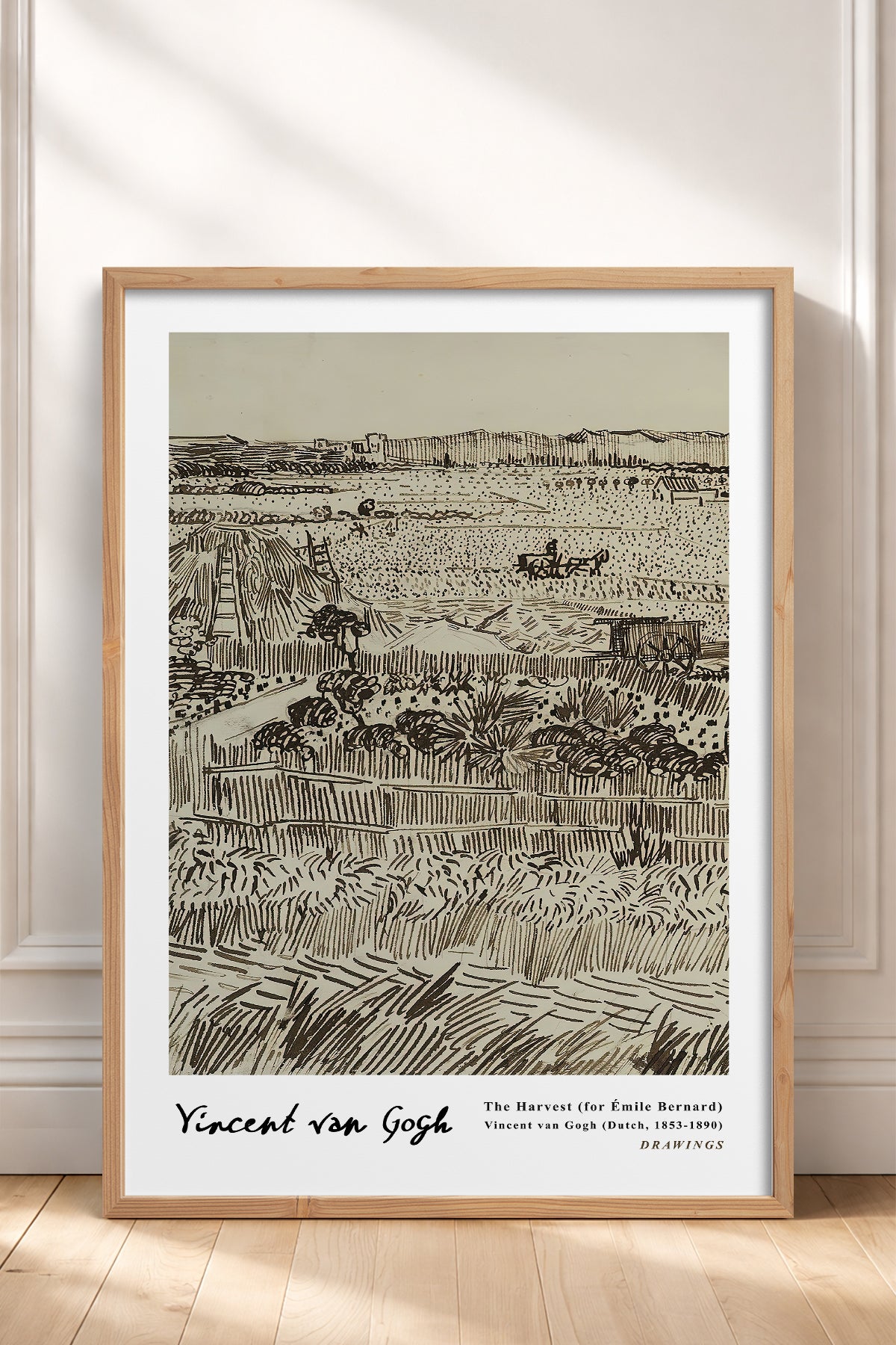 HOMEPACK Ahşap Çerçeveli Tablo Çerçeveli Poster Sanatsal Modern Duvar Dekoru VAN GOGH-19