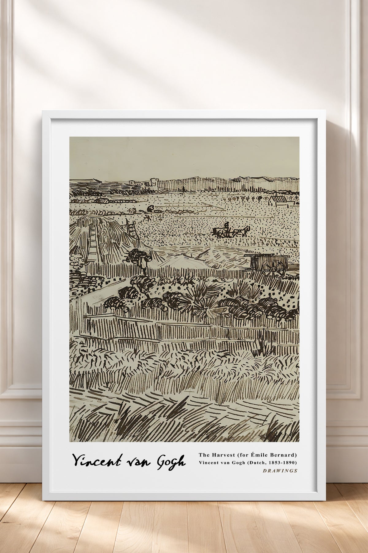 HOMEPACK Ahşap Çerçeveli Tablo Çerçeveli Poster Sanatsal Modern Duvar Dekoru VAN GOGH-19