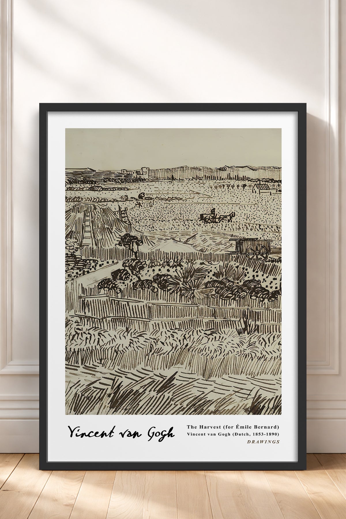 HOMEPACK Ahşap Çerçeveli Tablo Çerçeveli Poster Sanatsal Modern Duvar Dekoru VAN GOGH-19