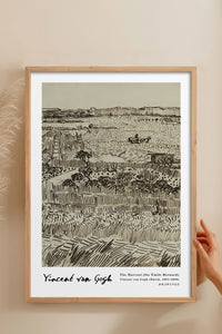 HOMEPACK Ahşap Çerçeveli Tablo Çerçeveli Poster Sanatsal Modern Duvar Dekoru VAN GOGH-19