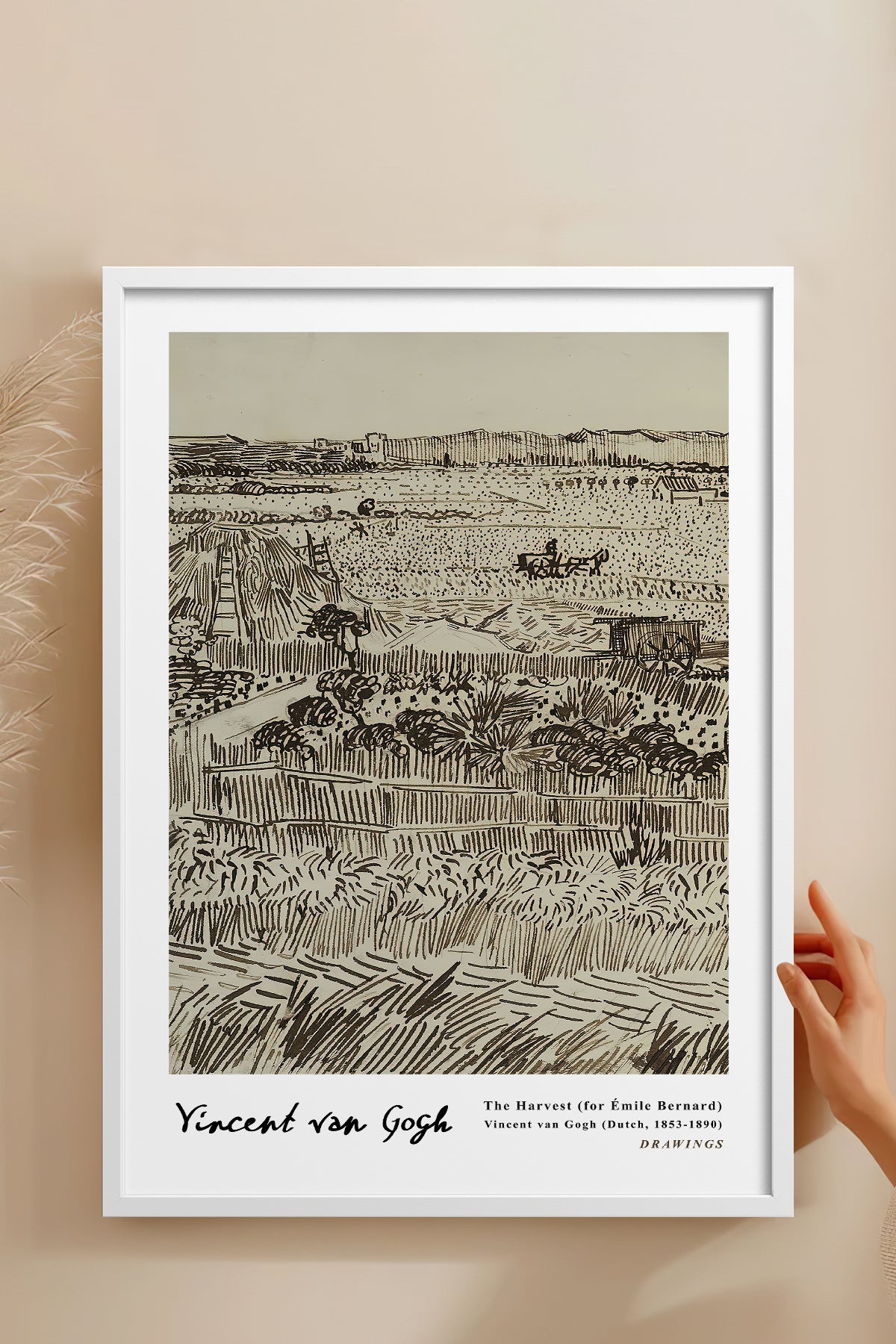 HOMEPACK Ahşap Çerçeveli Tablo Çerçeveli Poster Sanatsal Modern Duvar Dekoru VAN GOGH-19