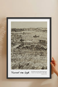 HOMEPACK Ahşap Çerçeveli Tablo Çerçeveli Poster Sanatsal Modern Duvar Dekoru VAN GOGH-19