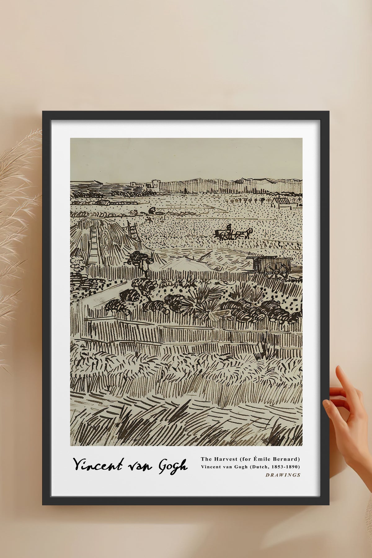 HOMEPACK Ahşap Çerçeveli Tablo Çerçeveli Poster Sanatsal Modern Duvar Dekoru VAN GOGH-19