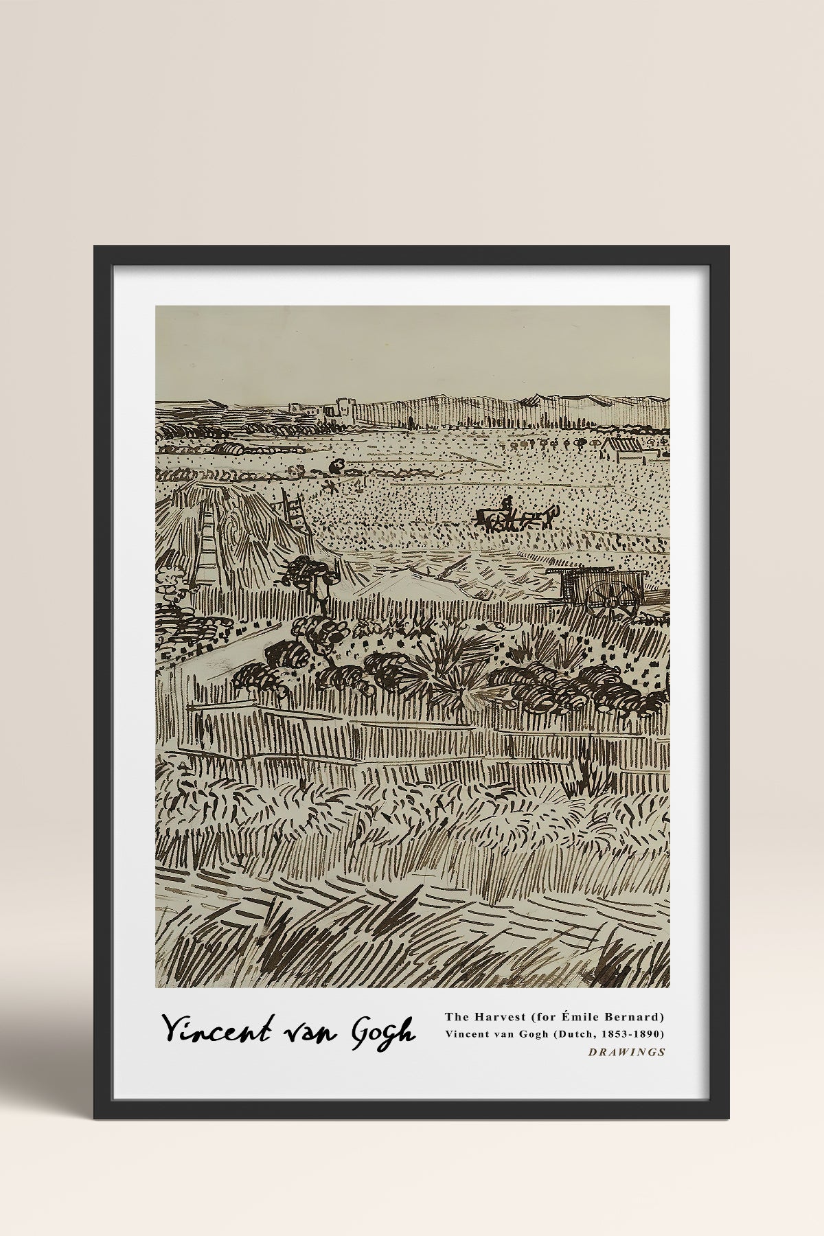 HOMEPACK Ahşap Çerçeveli Tablo Çerçeveli Poster Sanatsal Modern Duvar Dekoru VAN GOGH-19