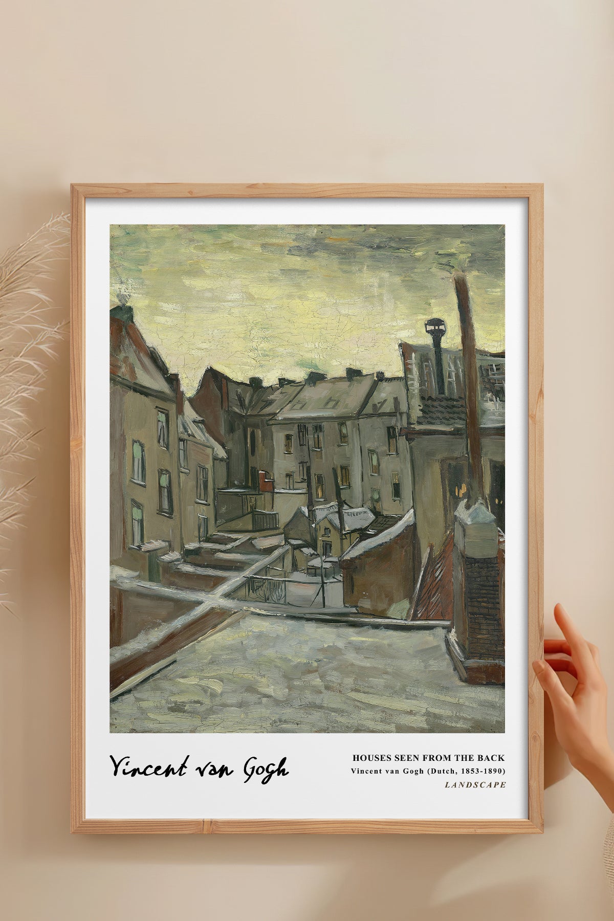 HOMEPACK Ahşap Çerçeveli Tablo Çerçeveli Poster Sanatsal Modern Duvar Dekoru VAN GOGH-20