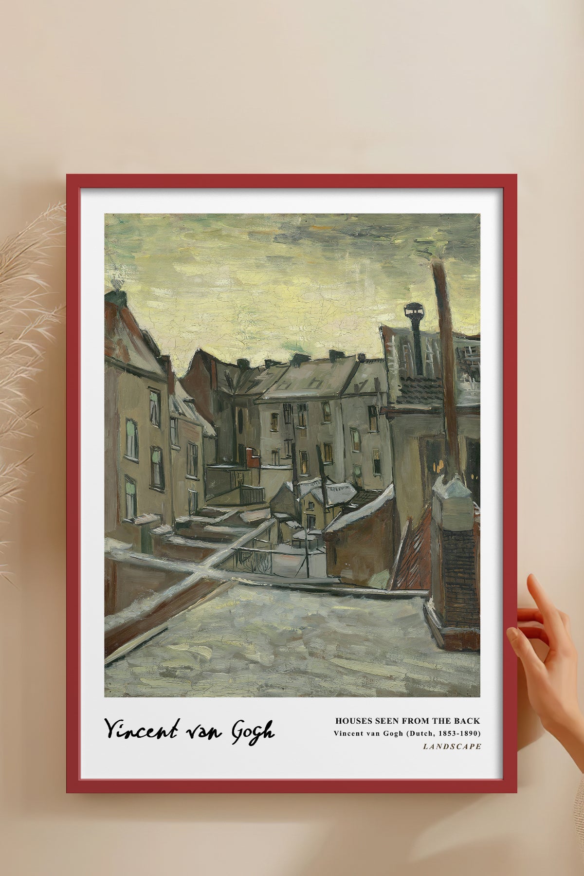 HOMEPACK Ahşap Çerçeveli Tablo Çerçeveli Poster Sanatsal Modern Duvar Dekoru VAN GOGH-20