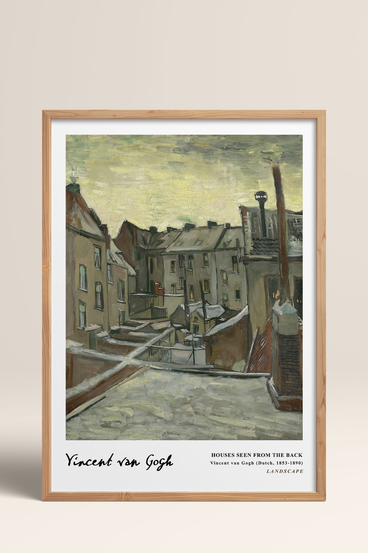 HOMEPACK Ahşap Çerçeveli Tablo Çerçeveli Poster Sanatsal Modern Duvar Dekoru VAN GOGH-20