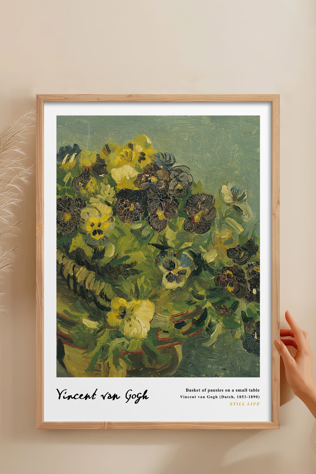 HOMEPACK Ahşap Çerçeveli Tablo Çerçeveli Poster Sanatsal Modern Duvar Dekoru VAN GOGH-21