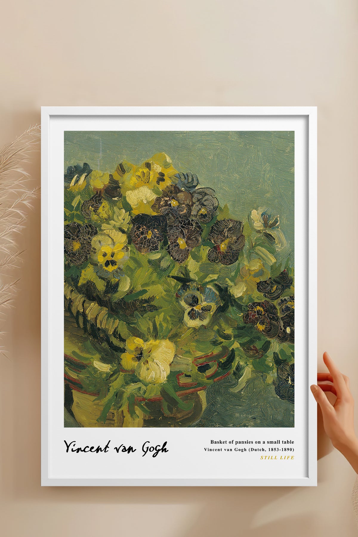 HOMEPACK Ahşap Çerçeveli Tablo Çerçeveli Poster Sanatsal Modern Duvar Dekoru VAN GOGH-21