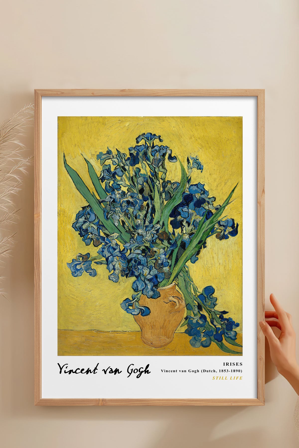 HOMEPACK Ahşap Çerçeveli Tablo Çerçeveli Poster Sanatsal Modern Duvar Dekoru VAN GOGH-22