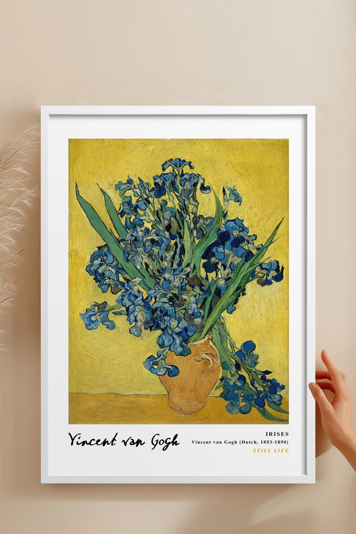 HOMEPACK Ahşap Çerçeveli Tablo Çerçeveli Poster Sanatsal Modern Duvar Dekoru VAN GOGH-22