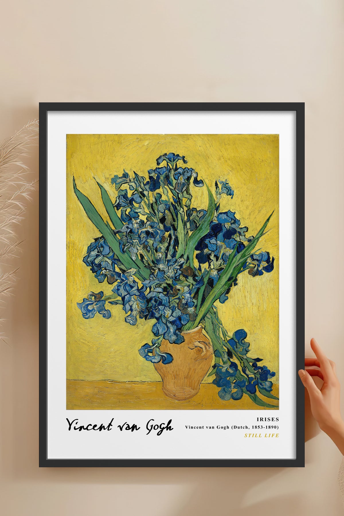 HOMEPACK Ahşap Çerçeveli Tablo Çerçeveli Poster Sanatsal Modern Duvar Dekoru VAN GOGH-22