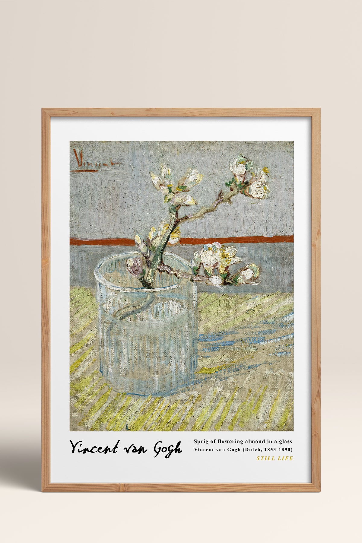 HOMEPACK Ahşap Çerçeveli Tablo Çerçeveli Poster Sanatsal Modern Duvar Dekoru VAN GOGH-23