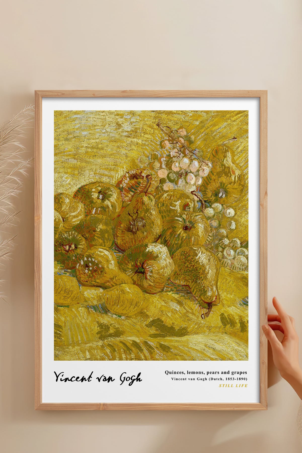 HOMEPACK Ahşap Çerçeveli Tablo Çerçeveli Poster Sanatsal Modern Duvar Dekoru VAN GOGH-24