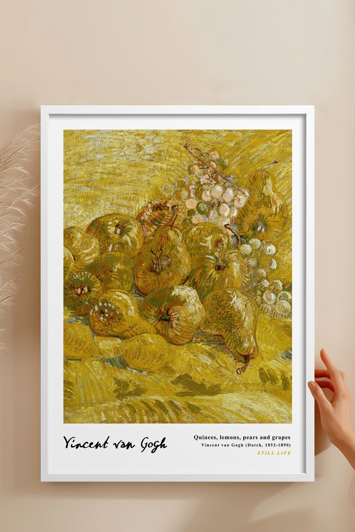 HOMEPACK Ahşap Çerçeveli Tablo Çerçeveli Poster Sanatsal Modern Duvar Dekoru VAN GOGH-24