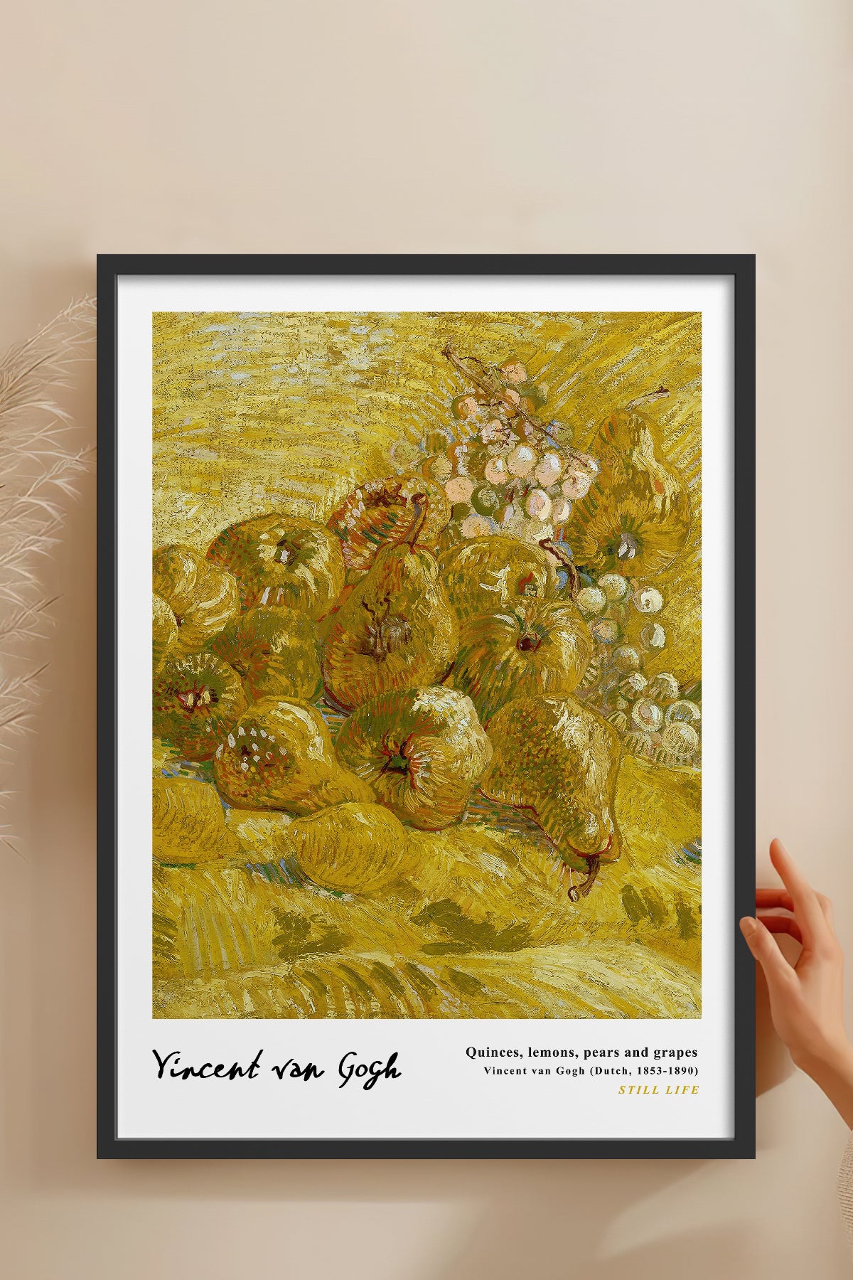 HOMEPACK Ahşap Çerçeveli Tablo Çerçeveli Poster Sanatsal Modern Duvar Dekoru VAN GOGH-24