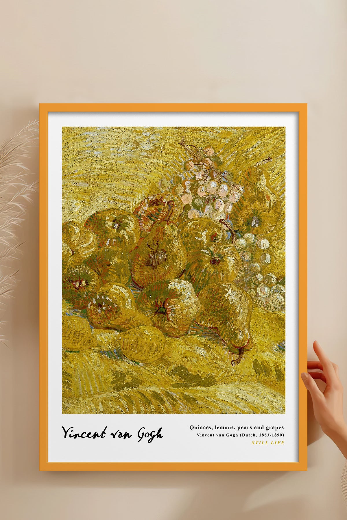 HOMEPACK Ahşap Çerçeveli Tablo Çerçeveli Poster Sanatsal Modern Duvar Dekoru VAN GOGH-24