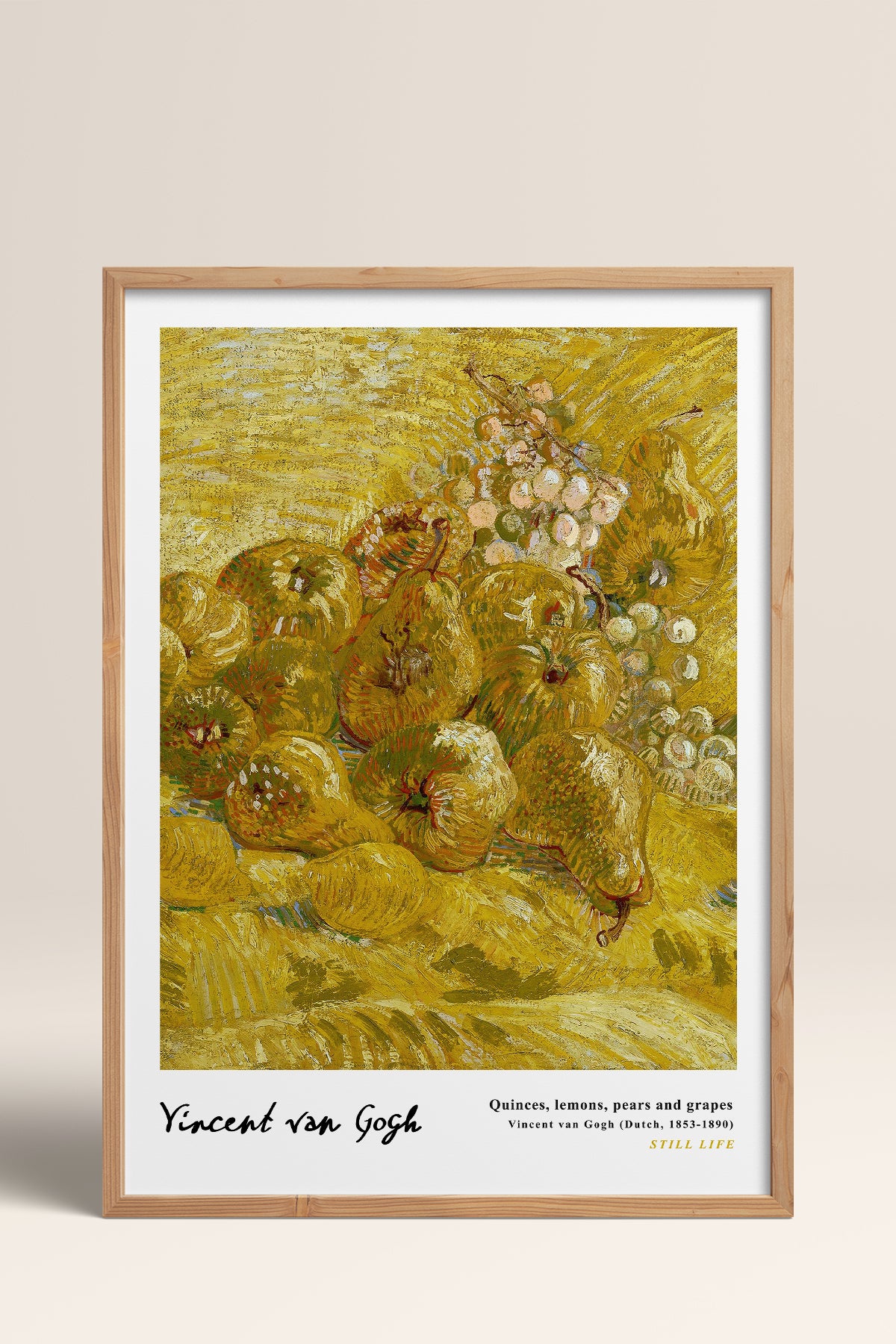 HOMEPACK Ahşap Çerçeveli Tablo Çerçeveli Poster Sanatsal Modern Duvar Dekoru VAN GOGH-24