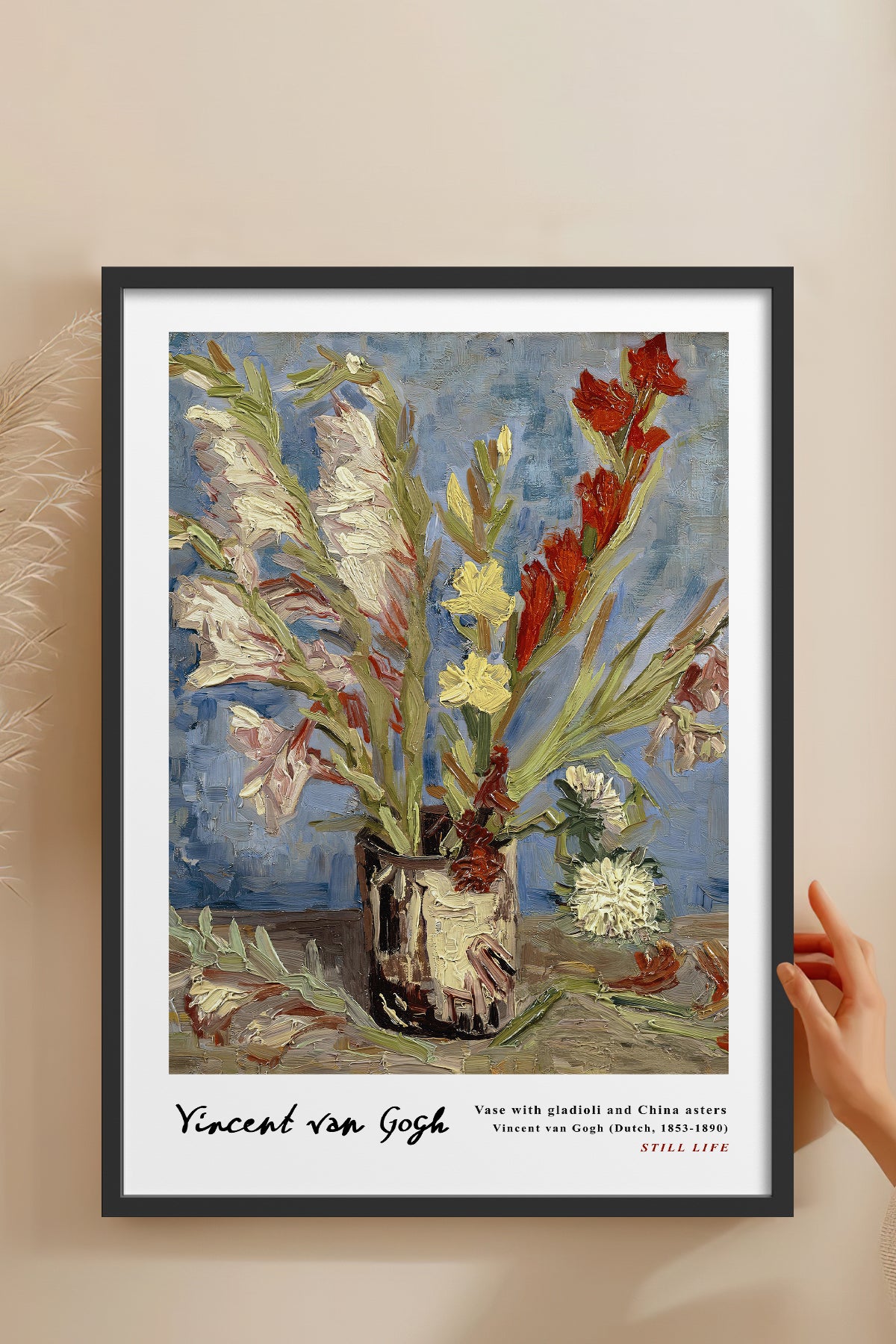 HOMEPACK Ahşap Çerçeveli Tablo Çerçeveli Poster Sanatsal Modern Duvar Dekoru VAN GOGH-26
