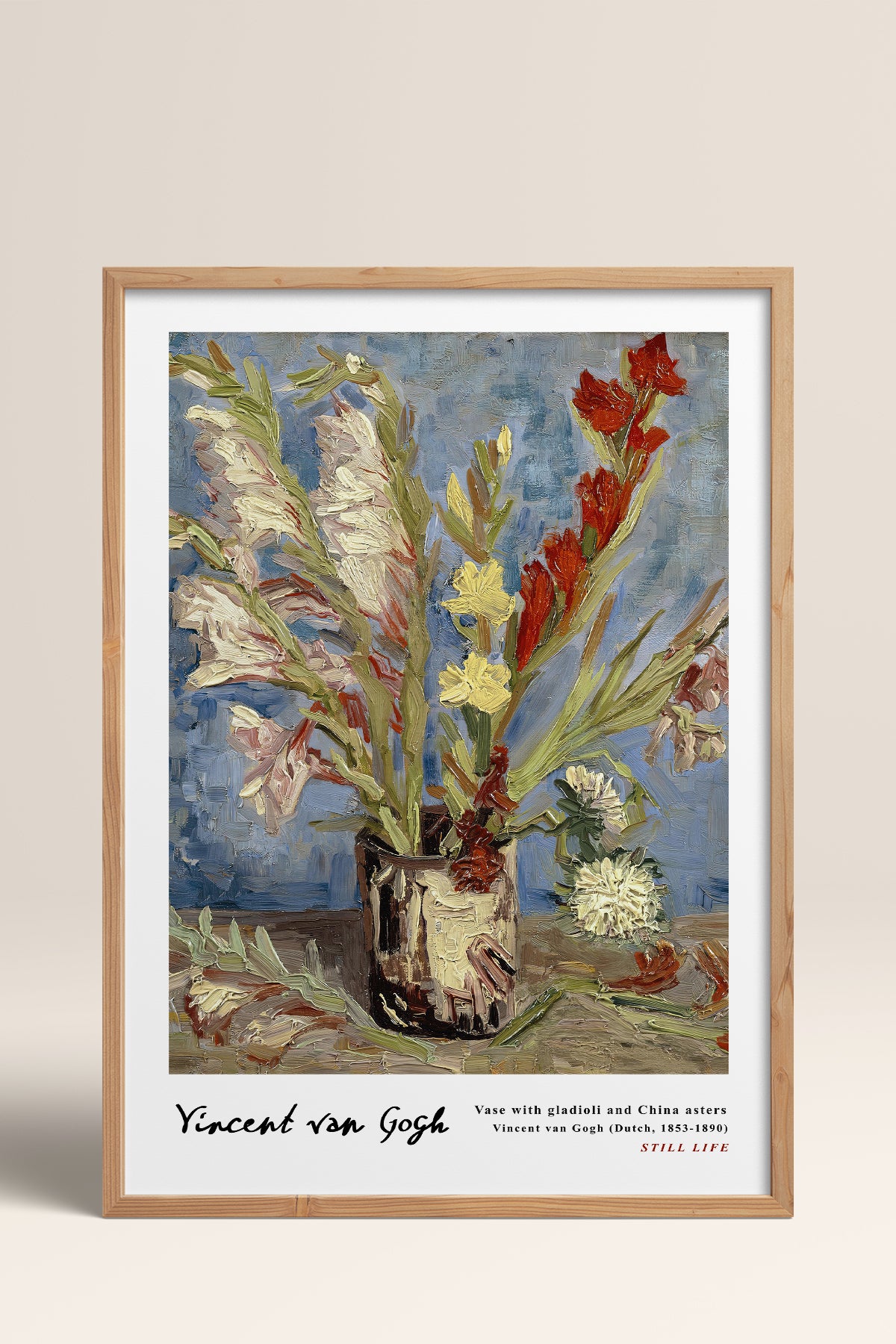 HOMEPACK Ahşap Çerçeveli Tablo Çerçeveli Poster Sanatsal Modern Duvar Dekoru VAN GOGH-26
