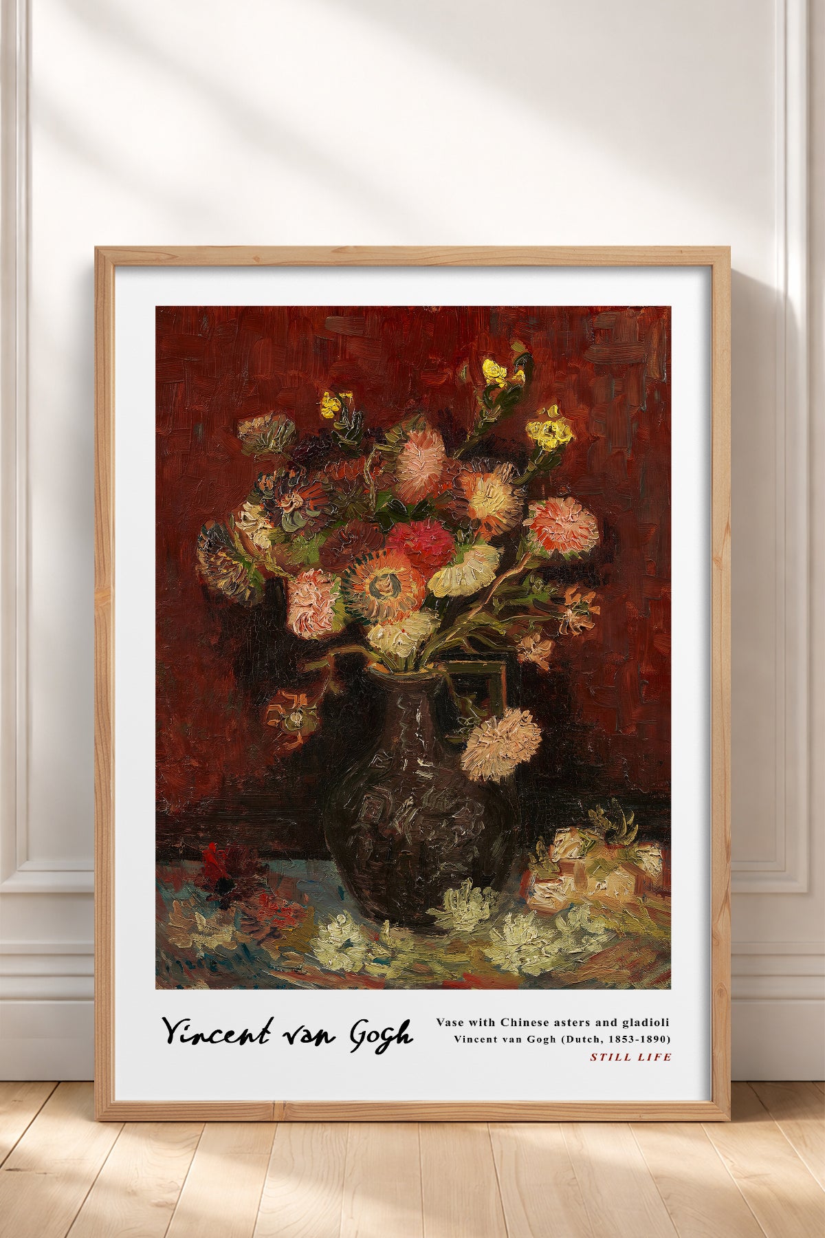 HOMEPACK Ahşap Çerçeveli Tablo Çerçeveli Poster Sanatsal Modern Duvar Dekoru VAN GOGH-27