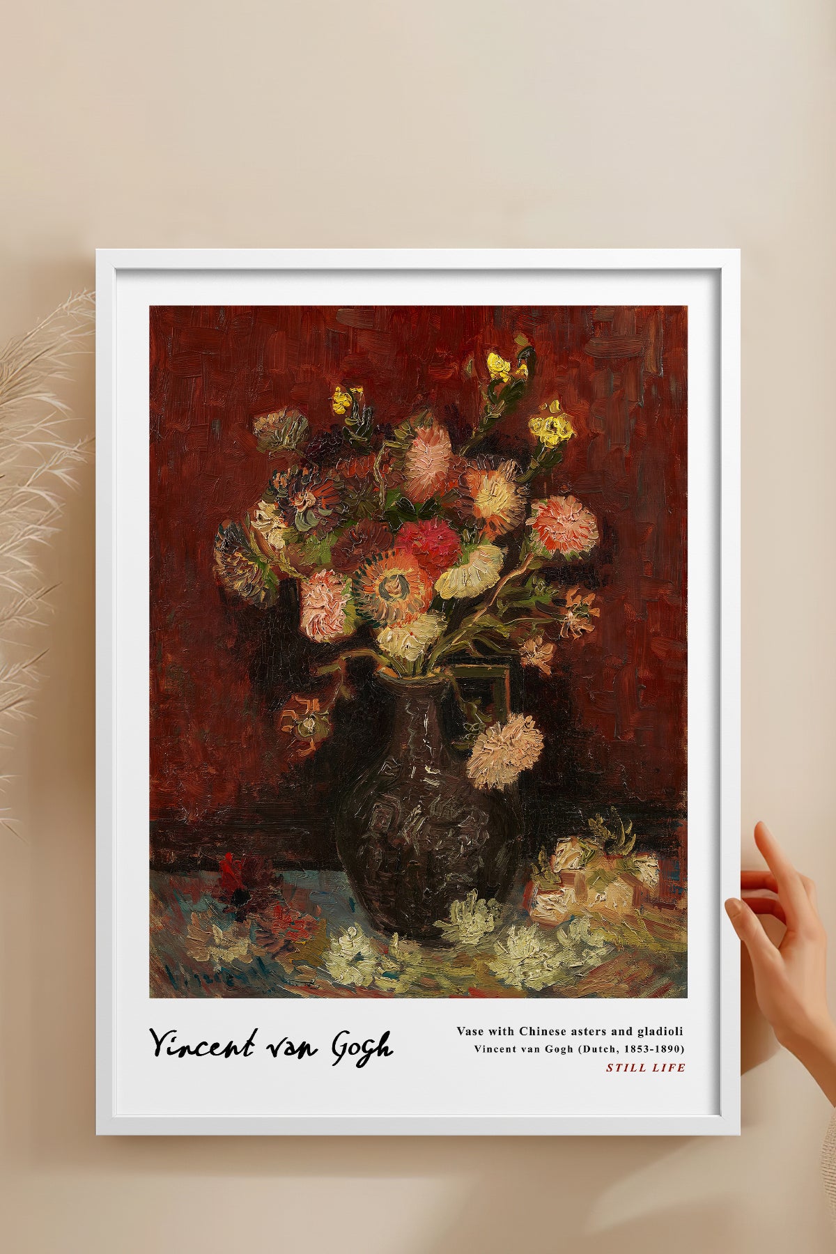 HOMEPACK Ahşap Çerçeveli Tablo Çerçeveli Poster Sanatsal Modern Duvar Dekoru VAN GOGH-27