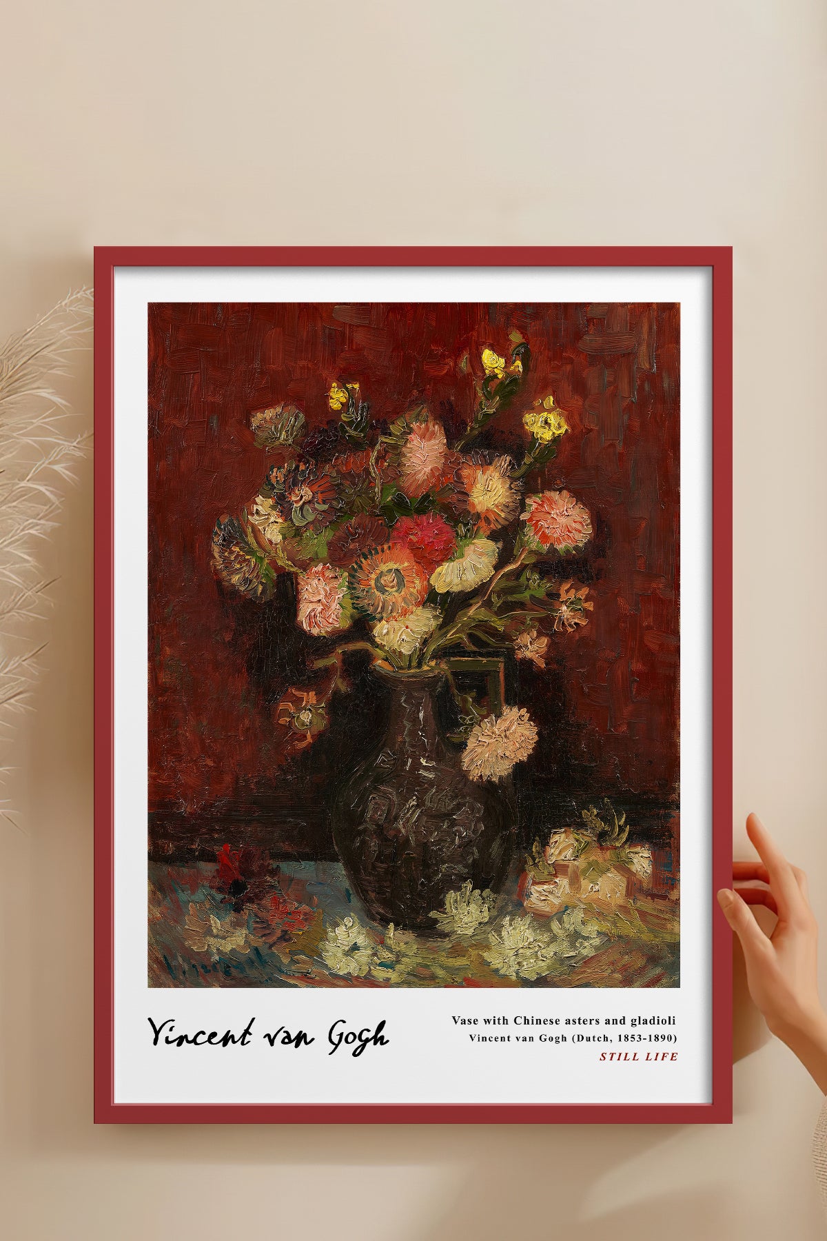 HOMEPACK Ahşap Çerçeveli Tablo Çerçeveli Poster Sanatsal Modern Duvar Dekoru VAN GOGH-27
