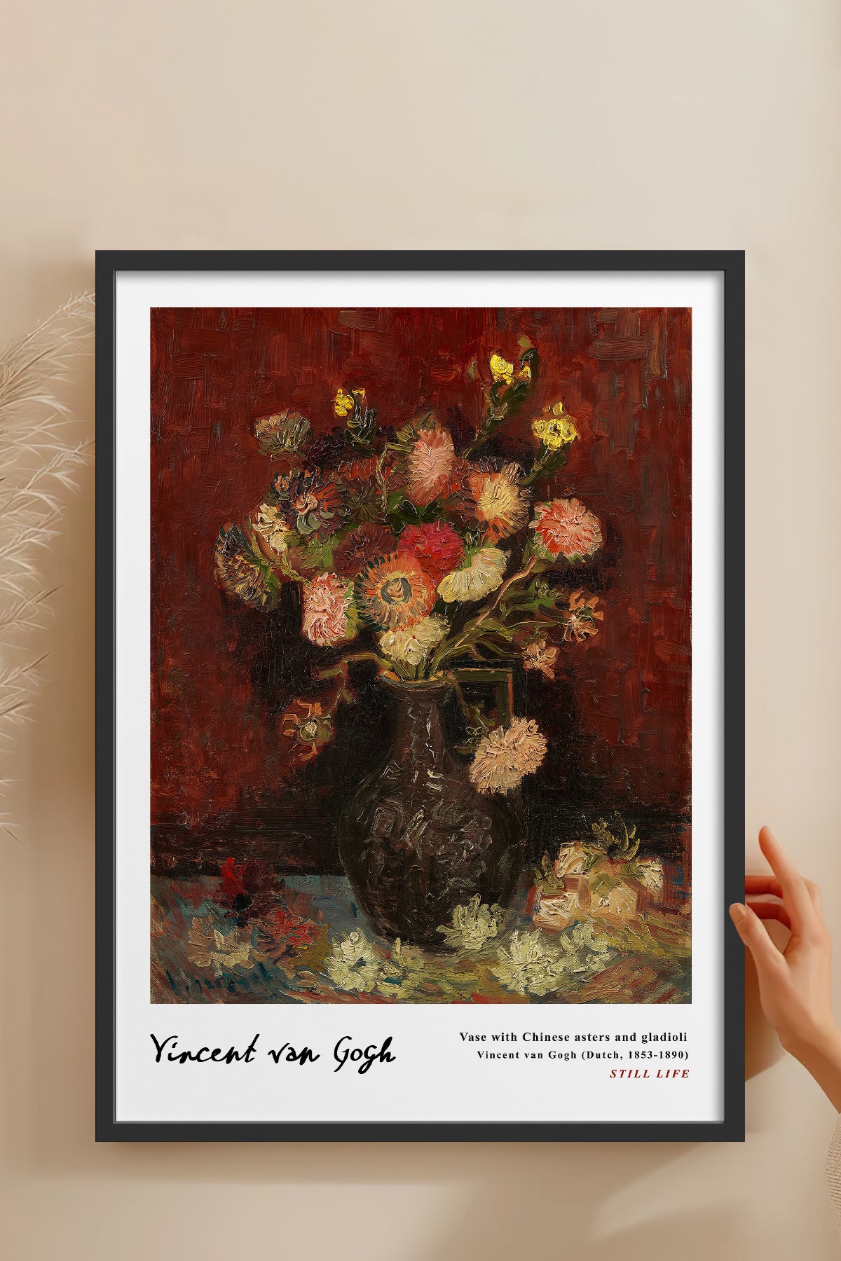 HOMEPACK Ahşap Çerçeveli Tablo Çerçeveli Poster Sanatsal Modern Duvar Dekoru VAN GOGH-27