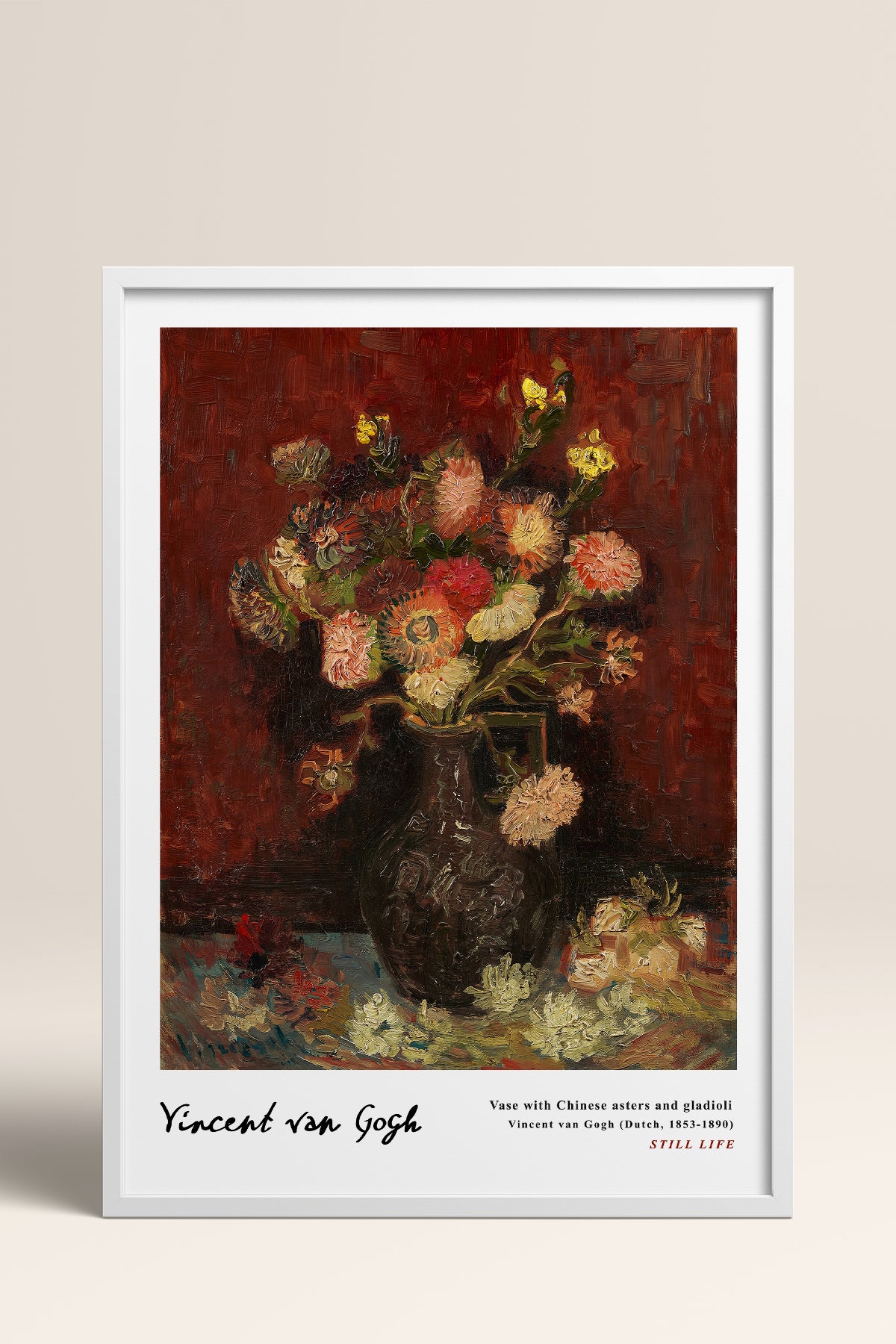 HOMEPACK Ahşap Çerçeveli Tablo Çerçeveli Poster Sanatsal Modern Duvar Dekoru VAN GOGH-27