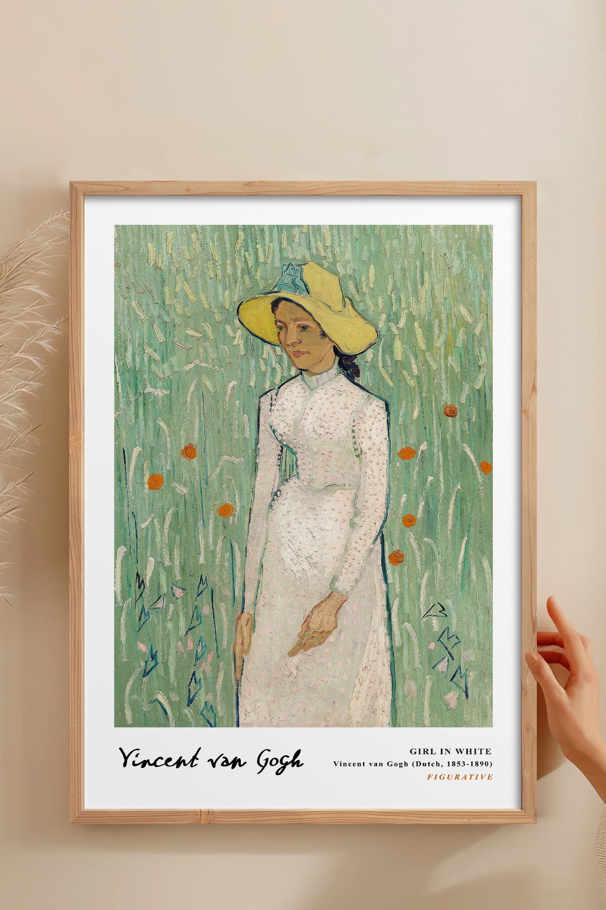 HOMEPACK Ahşap Çerçeveli Tablo Çerçeveli Poster Sanatsal Modern Duvar Dekoru VAN GOGH-29