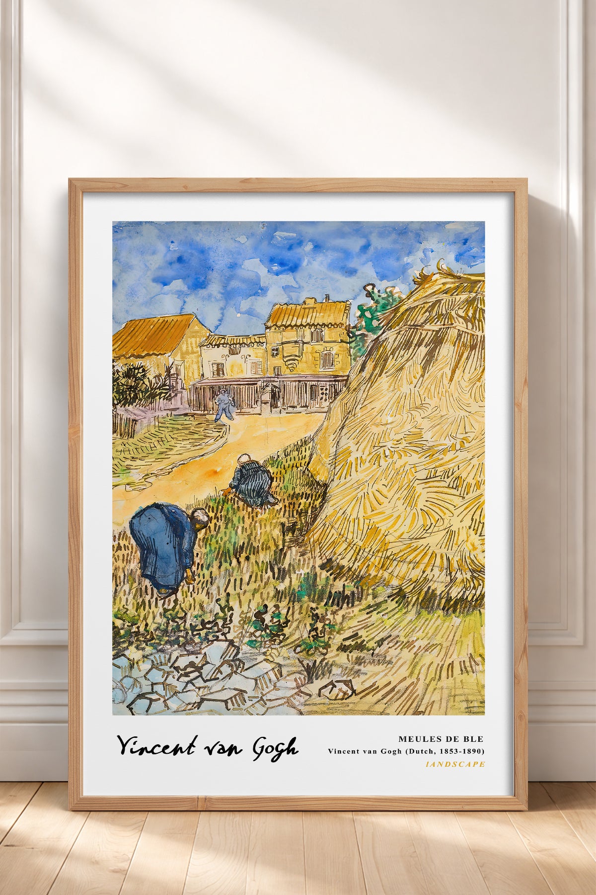 HOMEPACK Ahşap Çerçeveli Tablo Çerçeveli Poster Sanatsal Modern Duvar Dekoru VAN GOGH-30