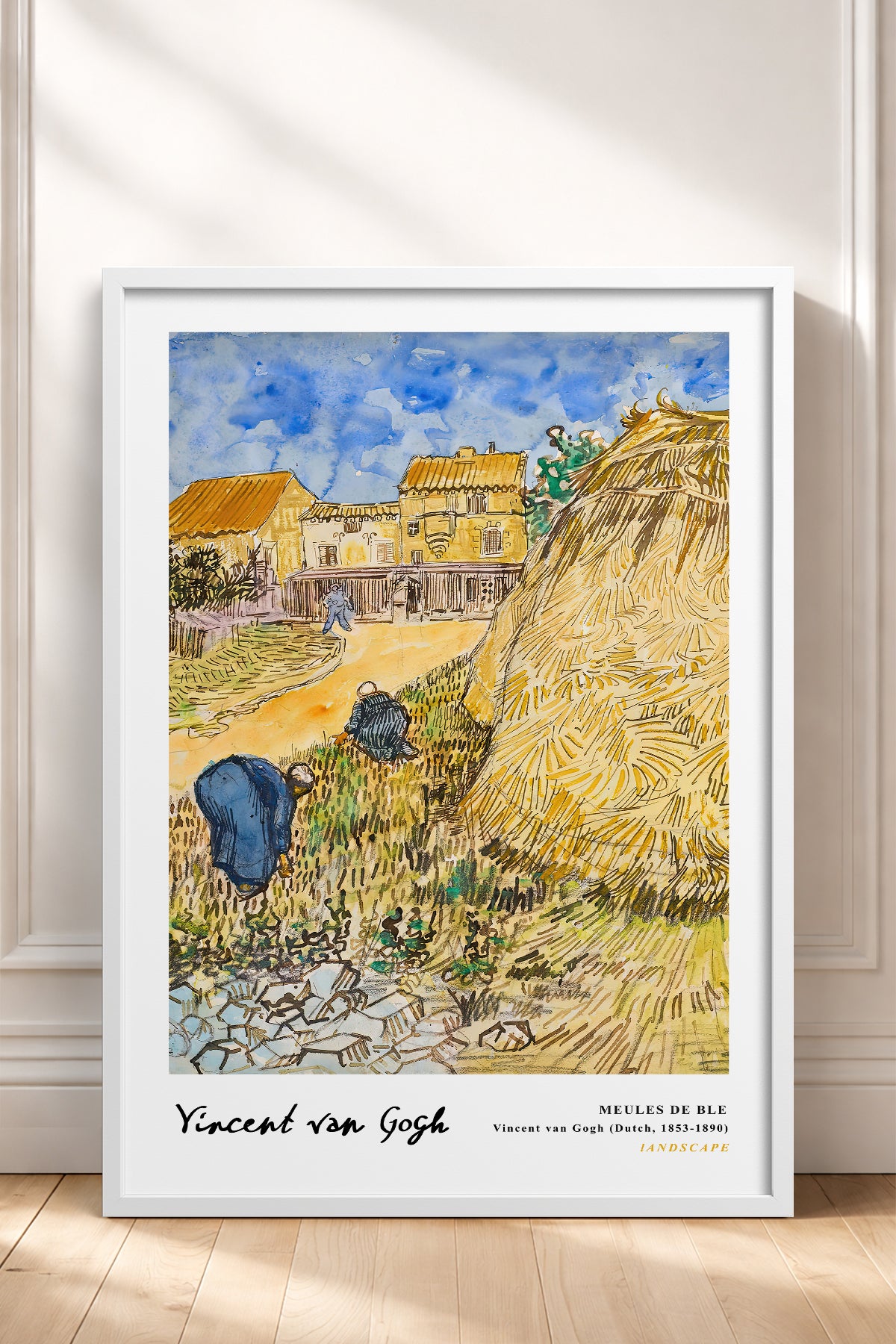 HOMEPACK Ahşap Çerçeveli Tablo Çerçeveli Poster Sanatsal Modern Duvar Dekoru VAN GOGH-30