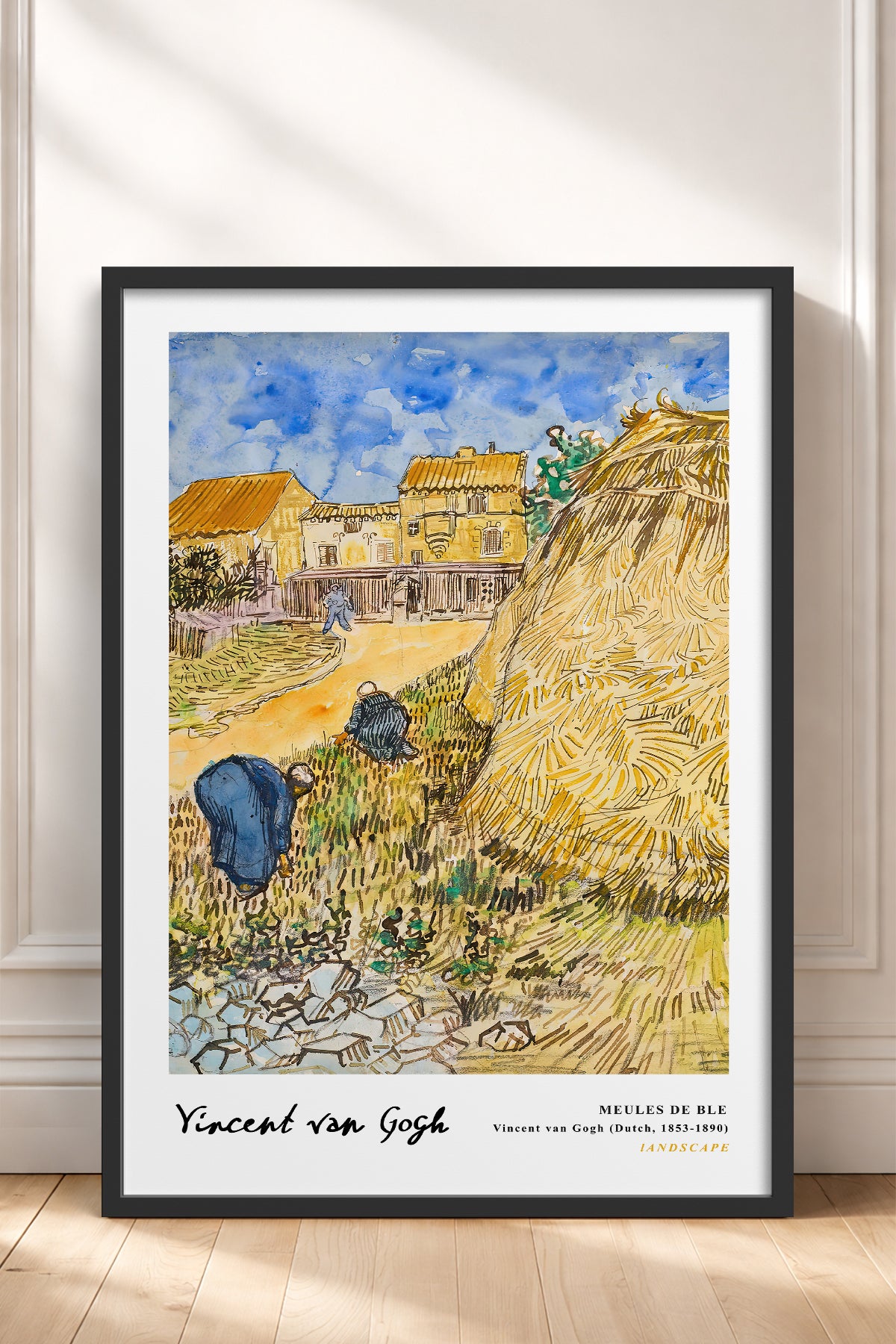 HOMEPACK Ahşap Çerçeveli Tablo Çerçeveli Poster Sanatsal Modern Duvar Dekoru VAN GOGH-30