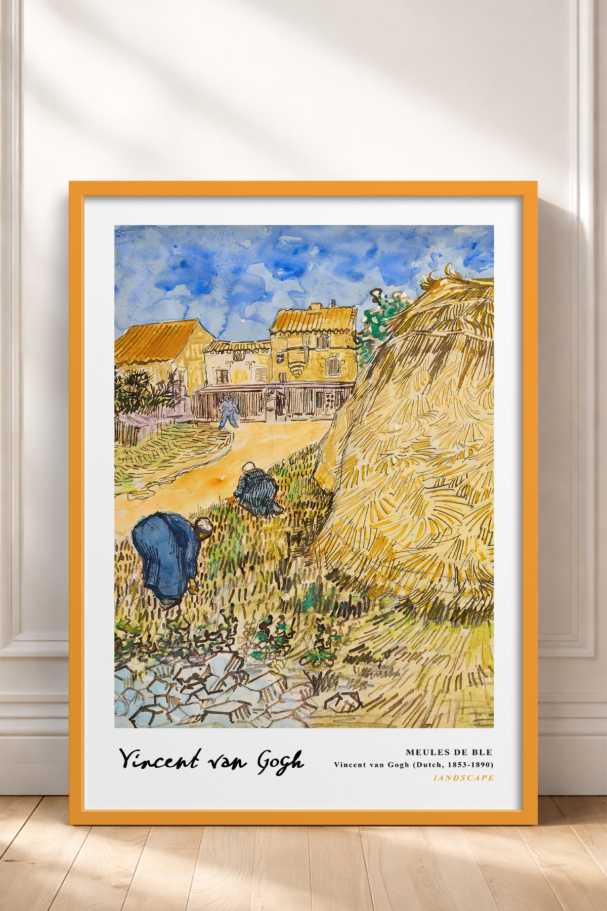 HOMEPACK Ahşap Çerçeveli Tablo Çerçeveli Poster Sanatsal Modern Duvar Dekoru VAN GOGH-30