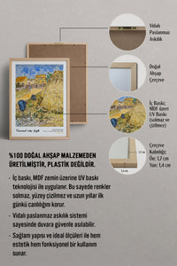 HOMEPACK Ahşap Çerçeveli Tablo Çerçeveli Poster Sanatsal Modern Duvar Dekoru VAN GOGH-30