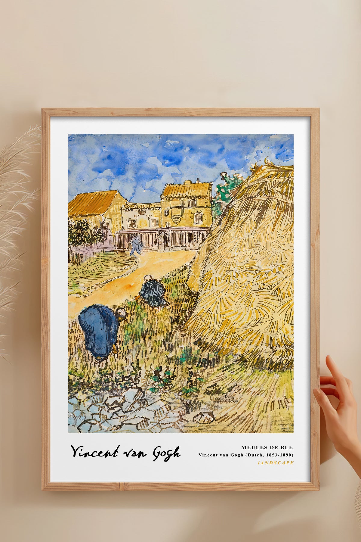HOMEPACK Ahşap Çerçeveli Tablo Çerçeveli Poster Sanatsal Modern Duvar Dekoru VAN GOGH-30