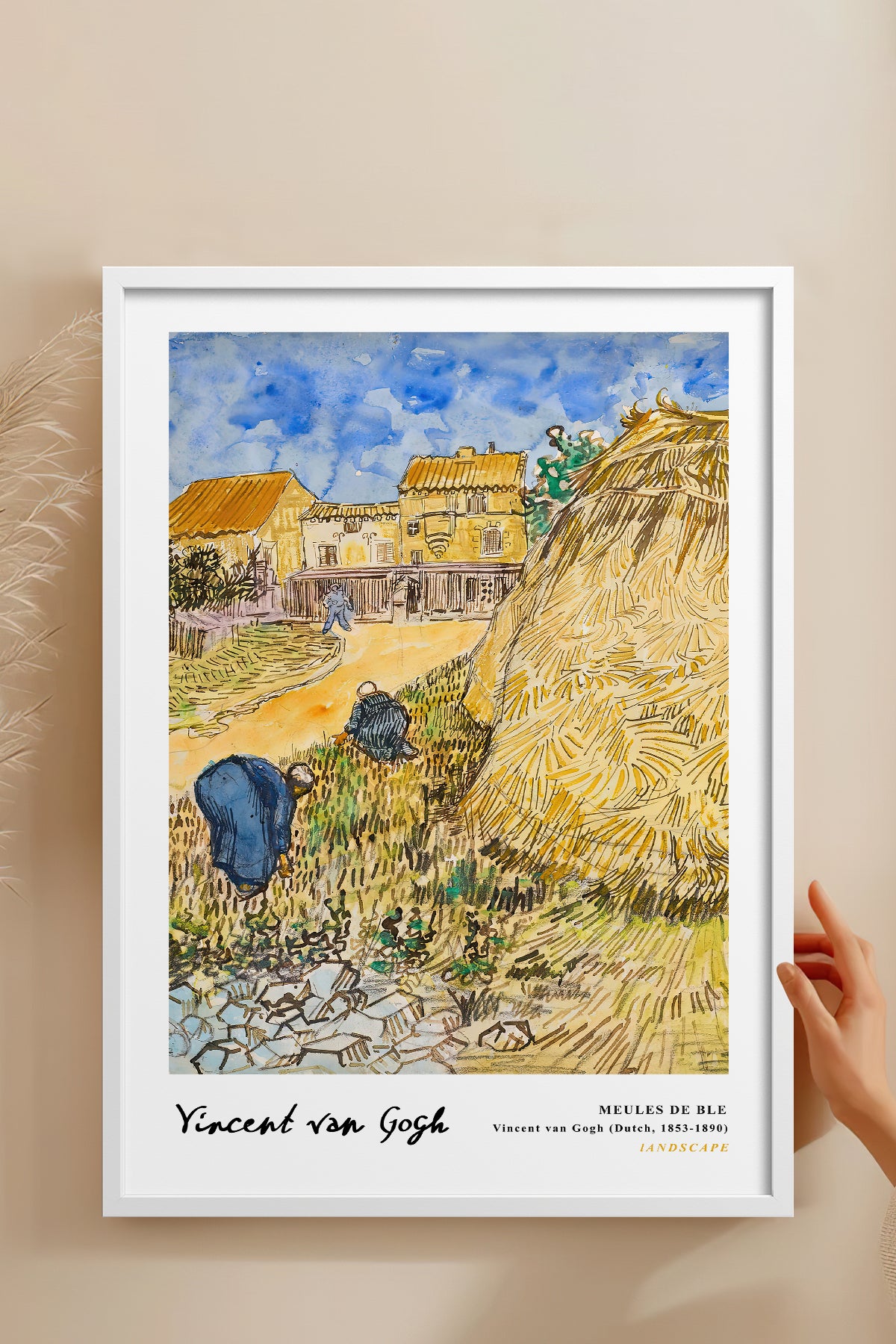 HOMEPACK Ahşap Çerçeveli Tablo Çerçeveli Poster Sanatsal Modern Duvar Dekoru VAN GOGH-30