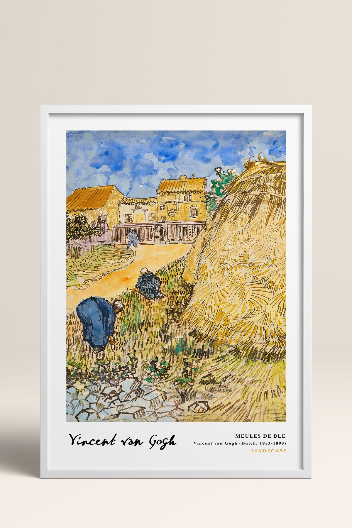 HOMEPACK Ahşap Çerçeveli Tablo Çerçeveli Poster Sanatsal Modern Duvar Dekoru VAN GOGH-30