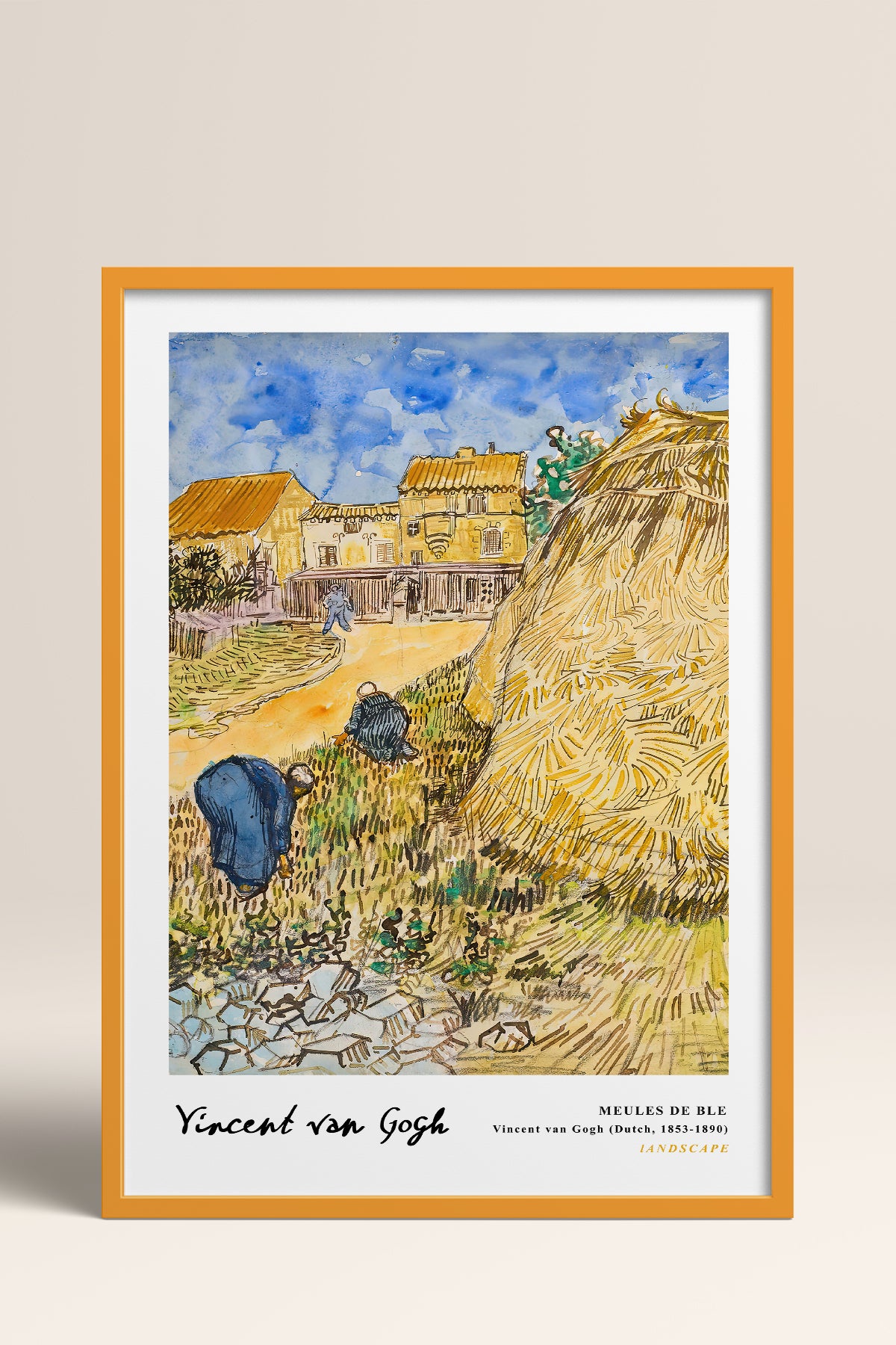 HOMEPACK Ahşap Çerçeveli Tablo Çerçeveli Poster Sanatsal Modern Duvar Dekoru VAN GOGH-30