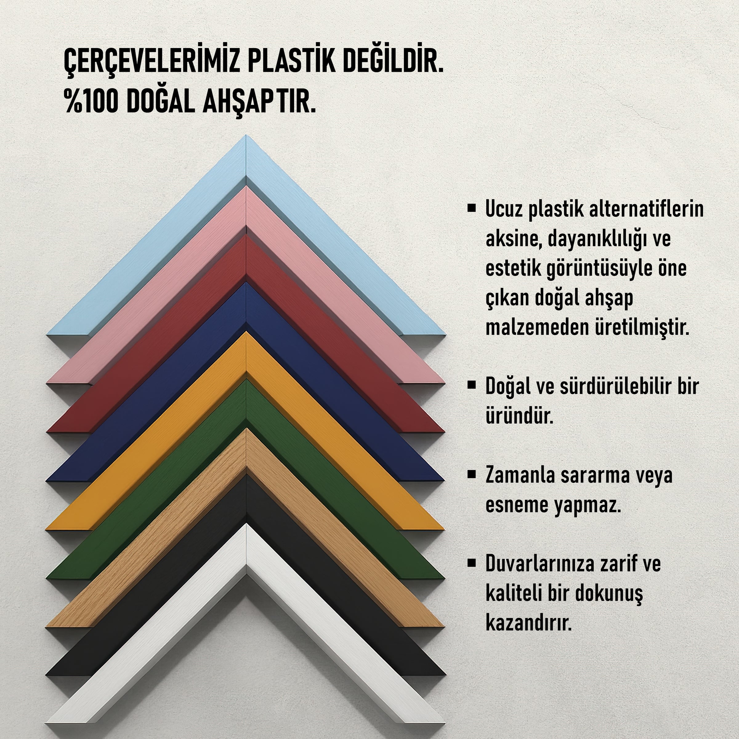 HOMEPACK Ahşap Çerçeveli Tablo Çerçeveli Poster Sanatsal Modern Duvar Dekoru BEK-8217